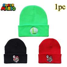 SuperMario 1pc Embroidered Pattern Knit Beanie, Cuffed Cartoon Anime Warm Hat For Men & Women, Suitable For Autumn/Winter Outdoor Activities, Commuting, Holiday Parties - The Perfect Gift For Fans