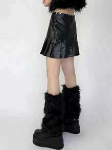Women's Fuzzy Fur Leg Warmers - Winter Soft Fluffy Boot Cuffs, Perfect For Halloween & Santa Costumes