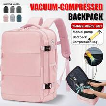 Bộ ba lô hành lý nén chân không du lịch có bơm chân không - Phù hợp cho nam và nữ, chuyến công tác ngắn ngày, ba lô học sinh và ba lô du lịch ngoài trời First Choice, có ngăn đựng máy tính xách tay và nhiều ngăn thiết kế túi du lịch thiết yếu cho kỳ nghỉ lễ, vali du lịch dành cho nữ - Nhiều màu - Xem 13