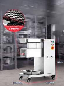 Fohere Commercial Meat Cutter Machine, Fresh Meat Slicer With 2.5mm 2 Blades Removable, Meat Cutter With 1200Lbs/H 110V Stainless Steel - US B Type Plug(110-127V) - View 1