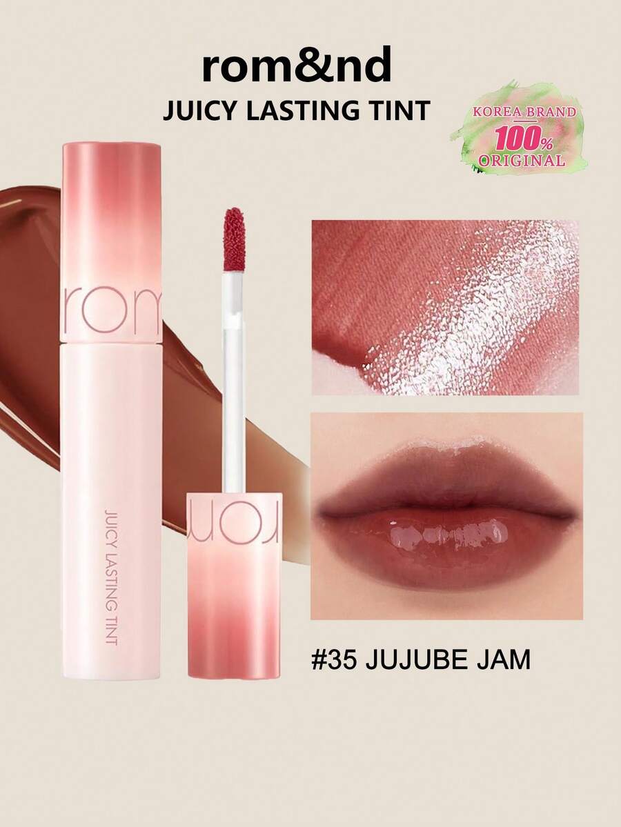Rom&nd Romand JUICY LASTING TINT 35 JUJUBE JAM 5.5g/0.2oz,輕盈透氣果凍質地,鮮明亮澤色調,持久易上妝,舒適日常唇妝,適合初學者,K-Beauty,韓系彩妝,Olive Young,禮物 - 35 JUJUBE JAM - 查看 1