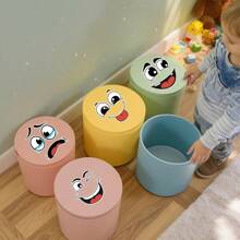 BRUP 4 arkusze/zestaw naklejek z motywem kreskówkowej buzi, samoprzylepne, kompatybilne z powierzchniami plastikowymi, zdejmowane, do dekoracji domu, odpowiednie do kosza na śmieci, na ścianę, do toalety, lodówki, błyszczące wykończenie, zabawny motyw, wystrój i ściany, zakrywające brzydotę, naklejki ścienne, dekoracja pokoju