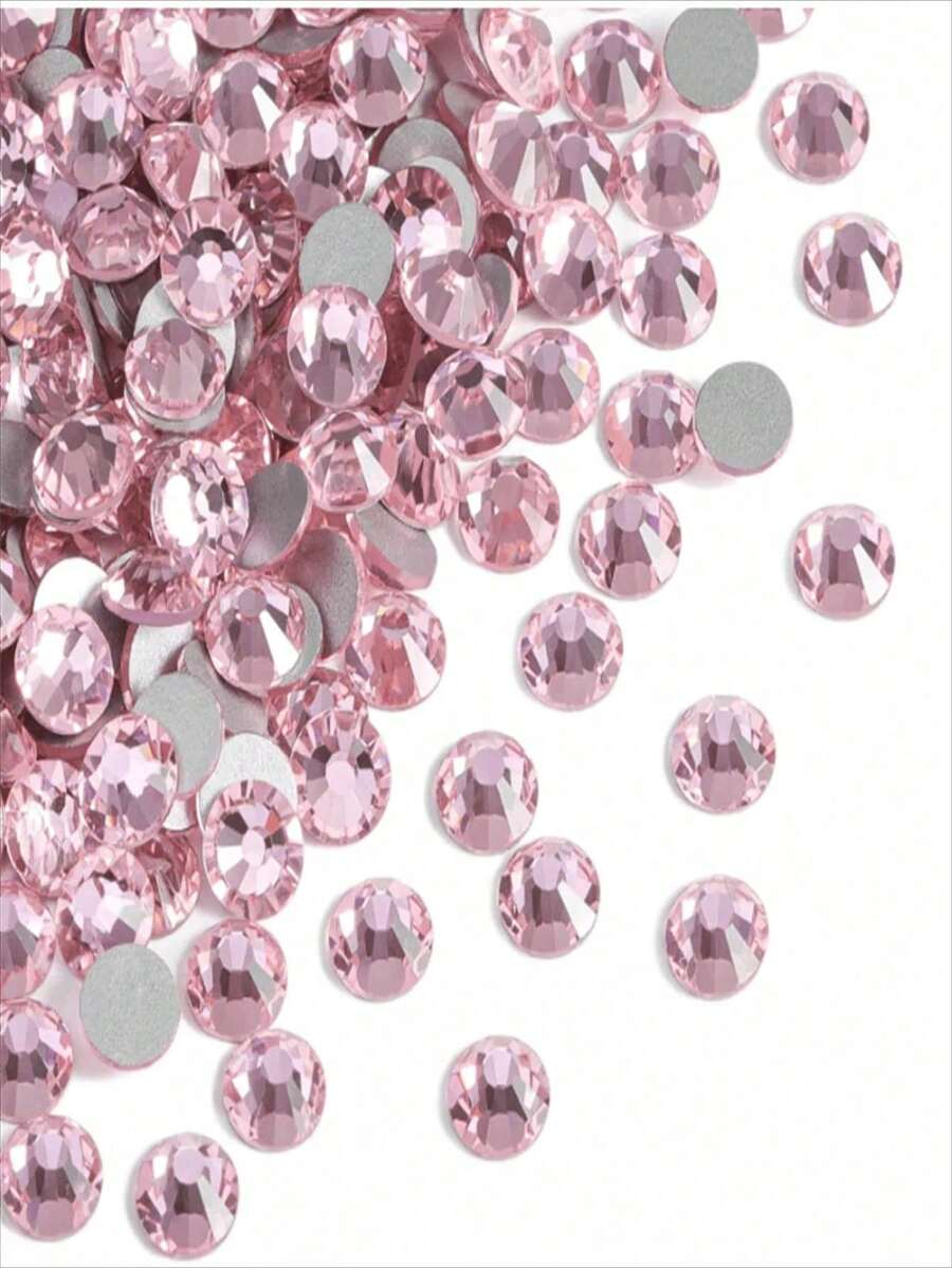 2000 颗 3-6 毫米浅粉色平底树脂水钻，圆形果冻宝石，用于制作配饰鞋履、服装、化妆品、箱包、装饰
