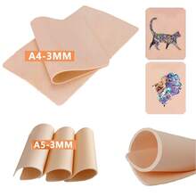 3mm厚A4/A5纹身练习皮，12英寸*8英寸，8*6英寸，双面纹身假皮练习垫，纹身微刀片练习硅胶垫，适合纹身爱好者初学者纹身艺术家 - 杏色 - 查看 3