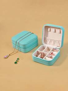 1pc Large Capacity Jewelry Box, Portable Jewelry Storage Case For Rings, Bracelets, Necklaces, Diamonds, Suitable For Vacation, Travel, School, Beach For Women Storage Organizer Travel Holiday Essential Fall Decor Autumn Halloween