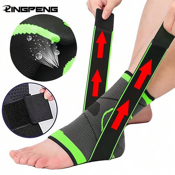 Verstellbare Kompressionsknöchelstütze für Herren & Damen, Laufen Wandern Basketball Knöchelbandage Sportschutz