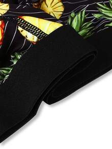 1 Pc Men's Stylish Pineapple Black Sweatpants With Comfortable Soft Mesh Lining And Long-Leg Boxers