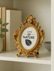 Marco de fotos con diseño de hoja de oro vintage - Marco decorativo para el hogar, la oficina y regalos