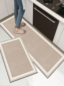 1pc Premium Diatomite Kitchen Mat With Minimalist Line Pattern, Luxurious And Fashionable, Cushioning Anti-Fatigue, Absorbent Quick Dry Anti-Slip Kitchen Rug Carpet, Suitable For Kitchen, Bathroom, Entrance, Laundry Room - Multicolor - View 6