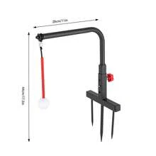 CNCEST Golf Swing Trainer For Outdoor, 3 Adjustable Heights Golf Training Aids Automatic Ball Return Golf Swing Training Aid For Outdoor Golf Practice, Strength & Tempo Training For Chipping Hitting - Đen và đỏ - Xem 5