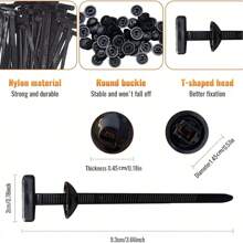 10/20/30/50/100 قطعة كابل بلاستيكي نايلون عالي التحمل مع قفل، سوستة ذاتية القفل، بلاستيك حامل كبل بتصميم المسمار والزر، لاستخدامات السيارات تحت السيارة، المصد، غطاء الصندوق، مادة تأمين الكابلات اليومية