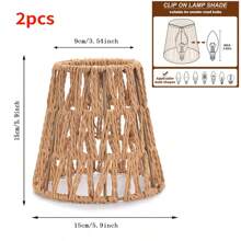 1pc/2pcs Handmade Woven Rattan Lamp Shade, Rattan Bell Lamp Shade, Suitable For Table Lamp, Pendant Light Fixtures, Easy Installation