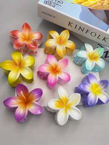 1 Stück/3 Stücke/6 Stücke Hibiskus/Hawaii Blume Lässig ABS Kunststoff (ABS Harz) 2025 Neue Plumeria Strand, Reise, Party, Urlaub, Rückkehr zur Schule süße Haarklammern, frische Haraccessoires Winter Haarklammer Elegante Haarklammern