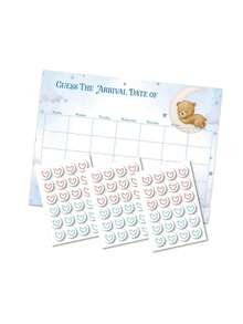 Geschlechts-Enthüllungs-Partyspielposter, Duschutensilien, Atmosphärendekoration, Requisiten, Mutterschaftskalender-Schild für Jungen oder Mädchen, Jahrestags-Geschenkparty-Dekoration, Gästebuch-Aufkleber, Geburtstags-Party, Hochzeitsgeschenk, Bridal-Shower-Party, Abstimmungsposter, Heimparty, Ankunftsdatum