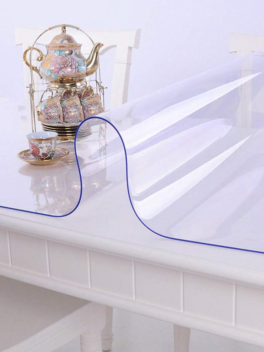 1pc Table Mat Transparent Protective Pvc Protective Fabric That Can Be Cut, Table Mat, Desk Mat, Self-Cleaning, Stain-Resistant And Heat-Insulating Protective Desktop Mat