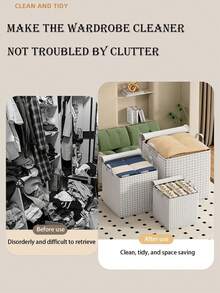 1PC Checkered Clothing Storage Bag, Quilt Storage Bag, Foldable Large Capacity Clothing Storage Bag, Moving Organization Bag, Out Of Season Clothing Storage Bag, Wardrobe Classified Storage, Soft Cloth Storage Bag With Zipper Waterproof And Dustproof, Suitable For Home Storage Of Blankets, Pants, Clothing, Toys, Etc., Home Storage Of Decorative Items