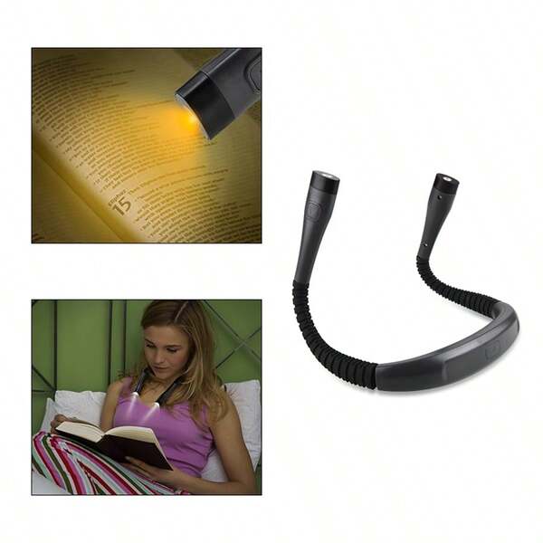 1pc USB Rechargeable Neck Reading Light, Flexible Handsfree Book Lamp With Novelty Read Light
