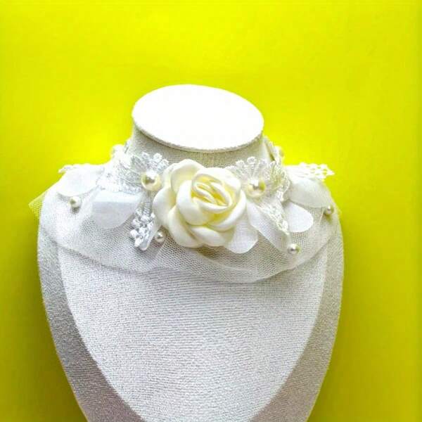 1 pieza Nuevo pañuelo de punto hecho a mano con perlas, estilo cruce de frontera, adecuado para gatos y perros, decoración universal para fotografía de mascotas al aire libre