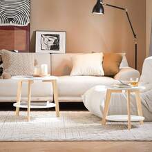 SoBuy FBT75-W, Set Of 2 Side Tables With Storage, Living Room Tables End Tables Coffee Tables Nesting Tables - 白色 - 查看 6