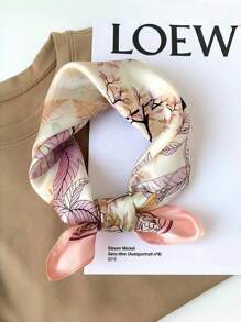 1 pezzo Foulard in seta stampata, versatile come accessorio per capelli, articolo indispensabile per la primavera e l'estate