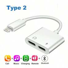 2-In-1 Audio Adapter Compatible With IPhone 11/12/13/14 Pro Max/X/XS, 3.5mm Headphone Jack Splitter & Charging Earphone Cable - White - View 7