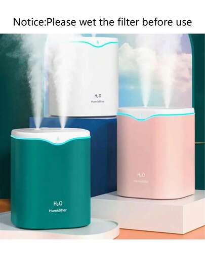 2000ML USB Air Humidifier Double Spray Port Essential Oil Aromatherapy Humificador Cool Mist Maker Fogger Purify For Home Office