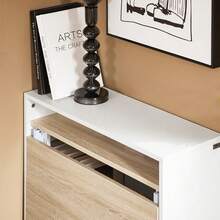 SoBuy Home Office Folding Table Desk Computer Desk Workstation With 5 Storage Shelves White And Natural W70 X D57 X H85cm FWT104-WN - White+Khaki - View 10