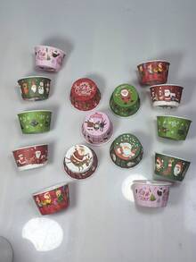 50 Stück/100 Stück zufälliger Stil Weihnachts-Cupcake-Förmchen, fettdichte Backförmchen geeignet für Weihnachten, Halloween, Valentinstag, Muttertag, Geburtstage und Hochzeitsfeiern Weihnachten Weihnachtsdekoration Weihnachtspyjamas Weihnachtsgeschenke Weihnachtsdeko