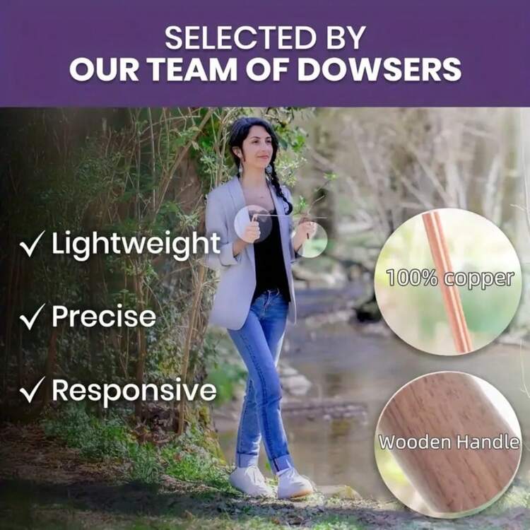 铜质探测棒套装 - 天然胡桃木手柄，黄铜材质，用于探测鬼魂、水灵、灵媒、金银巫术等灵异现象 - 鏽棕色 - 查看 6