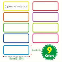 22pcs Label Stickers 20pcs + 2pcs Erasable Pens, Self-Adhesive Name Stickers For Shelves, Office, Home, Reusable Fridge Stickers, Whiteboard Stickers, Back To School Erasable Pens - Multicolor - View 4