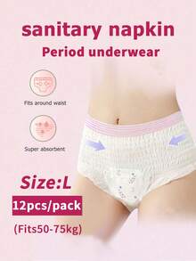 3/5/12/15/30 Pieces/Pack, Protective Underwear, Absorbent Underwear, Feminine Hygiene Diapers, Sleep Pants, Menstrual Pants, Women's Pajamas, Everyday Wear, Menstrual Pants, Daytime Pants, Disposable Underwear, Also Suitable For Postpartum And Elderly People. - White - View 15