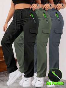 Women's Casual Long Sleeve Crop Top And Jogger Set - Letter Print, Drawstring Pants with Pockets - Fashionable Sporty Outfit - For Women - Suitable for Casual Wear, Loungewear, Exercise - Perfect Gift for Teen Girls & Young W