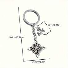 1pc Silver Witch Knot Themed Keychain, Key Chain, Key Ring, Unisex Gift, Christmas Decoration, Christmas Gift, Gift For Friends, Gift For Mom, Teacher Gift, Men's Car Accessories, Bag Pendant Bag Charms Car Accessories Sister Gift Ideas