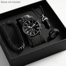 SOKI SOKI Reloj unisex con 3 accesorios, diseño minimalista, adecuado para ocasiones formales y diarias - Esfera negra, movimiento de cuarzo, alimentado por batería, adecuado para eventos casuales y formales - Reloj de lujo asequible, reloj casual, diseño delgado, brazalete resistente, accesorios de oficina, estilo clásico, artesanía duradera - Negro - Ver 2
