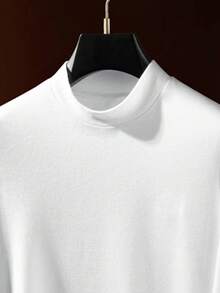 Men's Casual Half-Turtleneck Long Sleeve T-Shirt, Suitable For Daily Wear And Commuting