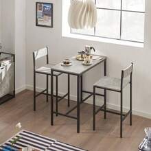 SoBuy Bar Table + 2 X Bar Chairs OGT03-N - Grey - View 3