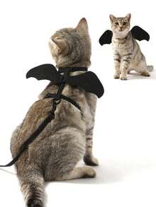 Interesting Pet Bat Wing Harness Leash Costume, Cat Dog Chest Strap Leash Set, Suitable For Daily Outdoor Walking And Halloween Costume