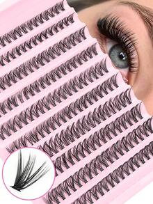 10 Reihen/200 Büschel D-gekräuselter dicker Wimpern, russischer Mischstil, tragbar und kompakt, kann überall mitgenommen werden, den ganzen Tag ohne Gewichtsgefühl getragen werden, tragbar für täglichen Gebrauch oder Anlässe Wimpernbüschel, Wimpern, Einzelwimpern, Wimpern, Künstliche Wimpern