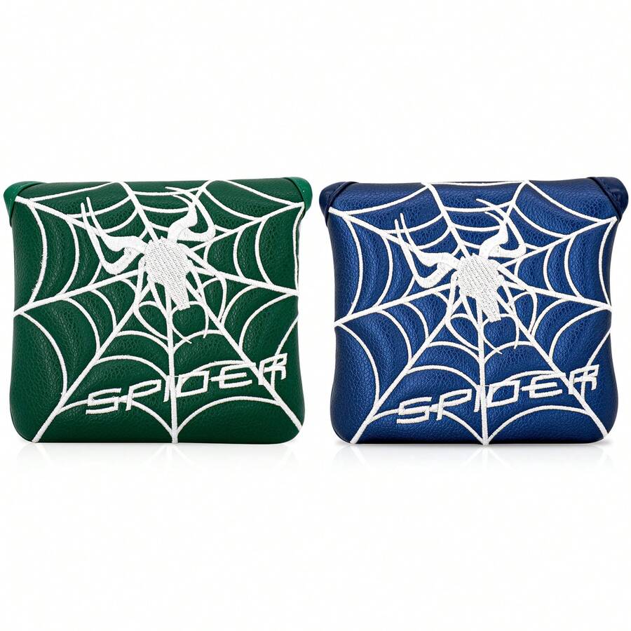 1 pieza Funda para palo de golf y putter de cuero PU duradero con patrón de araña - Conjunto de regalo premium para entusiastas del golf y amigos - Multicolor - Ver 1
