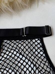 女士性感镂空网眼内衣套装，外出