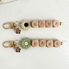 1pc Cute Daisy Keychain Customizable With Name/Initial Beads Great For Mother's Day Back To School Birthday Gifts Y2K - Multicolor - View 6