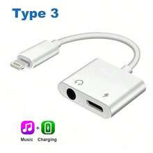 2-In-1 Audio Adapter Compatible With IPhone 11/12/13/14 Pro Max/X/XS, 3.5mm Headphone Jack Splitter & Charging Earphone Cable - White - View 9