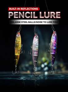 3.15 英寸/80 毫米 10.5 克水面铅笔形诱饵,反光杀手诱饵,具有锯齿形动作,适用于 GT、金枪鱼、蓝鳍金枪鱼、黄鳍金枪鱼、旗鱼、鲈鱼、鱼 - A - 查看 2