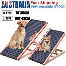Foldable Dog Pet Ramp Adjustable Height Stairs Steps For Bed Sofa Car Antiskid - L100x42.6cm - 查看 1