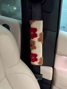 Plush Flower Car Seat Belt Shoulder Pads, Soft & Breathable Safety Belt Protector,Car Accessories Women - one-size - View 6