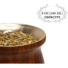 LA FEE Yerba Mate Natural Gourd/Tea Cup Set Brown (Original Traditional Mate Cup - 8 Ounces),Includes Yerba Mate Straw & Cleaning Brush,Stainless Steel |   Double-Walled |   Easy To Clean (Black) - 棕色 - 查看 3