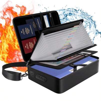 CHYFireproof Document Bag Waterproof Box For Home Safe Fire Proof File Box For Documents Fireproof Money Bag Fireproof Safe With Lock For Laptop Files Certificates Passport Important Paperwork