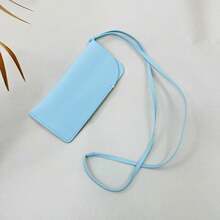 New Halter Sunglasses Pouch Necklace PU Leather High-Quality Sunglasses Storage Case Compact Solid Color Coin Purse