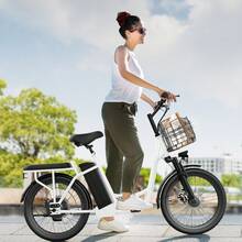 COBIZI Peak 560W/819W Electric Scooter Adults, 36/48V Removable Battery, , 20" Fat Tire Off-Road E Scooter With Basket&Adjustable Seat, Foldable  Commuting - White - View 9