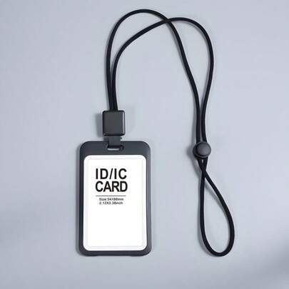 1 套双面透明身份证夹，带挂绳，垂直/水平 - 耐用塑料材质，可伸缩胸牌，用于工作、展览和身份识别 - 适合专业人士和学生 - 服饰